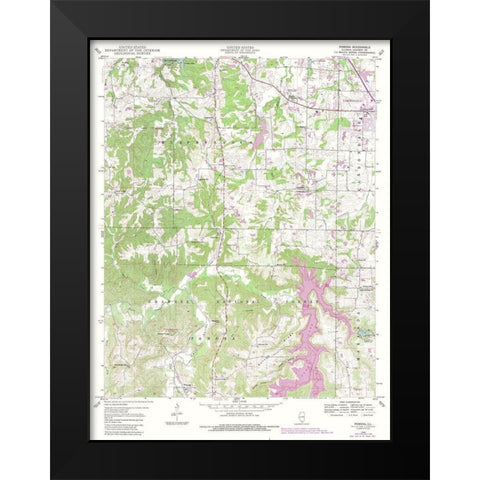 Pomona Illinois Quad - USGS 1948 Black Modern Wood Framed Art Print by USGS