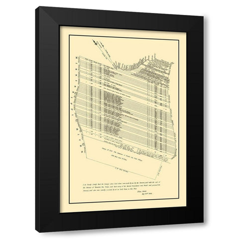 Prairie Du Pont Illinois Landowner - Rector 1808 Black Modern Wood Framed Art Print by Rector