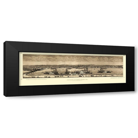 Rock Island Illinois - Hageboeck 1874 Black Modern Wood Framed Art Print with Double Matting by Hageboeck