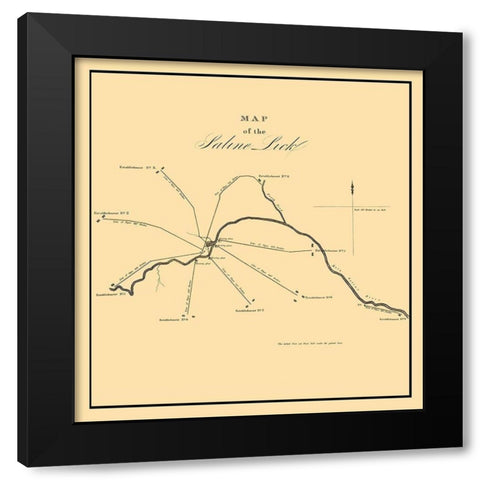Saline Lick Illinois - Gayle 1834 Black Modern Wood Framed Art Print with Double Matting by Gayle