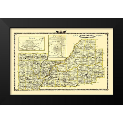 Schuyler Mason Brown Cass Menard IL Landowner Black Modern Wood Framed Art Print by Warner