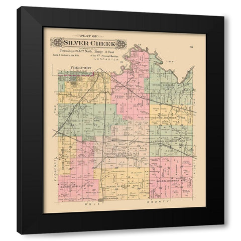Silver Creek  Illinois Black Modern Wood Framed Art Print with Double Matting by North West Publishing Co.
