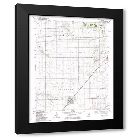 Stonington Illinois Quad - USGS 1982 Black Modern Wood Framed Art Print with Double Matting by USGS