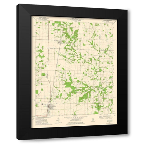 Tamaroa Illinois Quad - USGS 1975 Black Modern Wood Framed Art Print with Double Matting by USGS