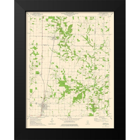 Tamaroa Illinois Quad - USGS 1975 Black Modern Wood Framed Art Print by USGS