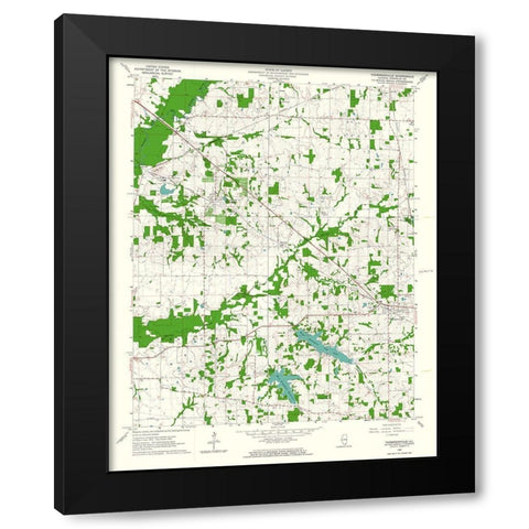 Thompsonville Illinois Quad - USGS 1963 Black Modern Wood Framed Art Print with Double Matting by USGS