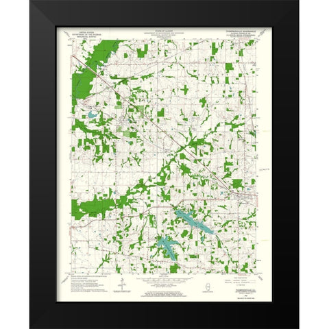 Thompsonville Illinois Quad - USGS 1963 Black Modern Wood Framed Art Print by USGS