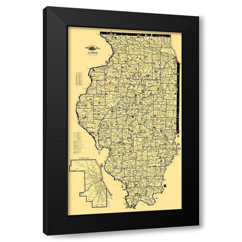 Railroad Routes - McEwen 1897 Black Modern Wood Framed Art Print by McEwen