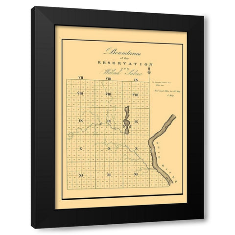 Wabash Saline Indian Reservation, Illinois 1816 Black Modern Wood Framed Art Print by Meigs