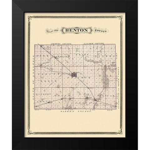 Benton Indiana - Andreas 1876 Black Modern Wood Framed Art Print by Andreas