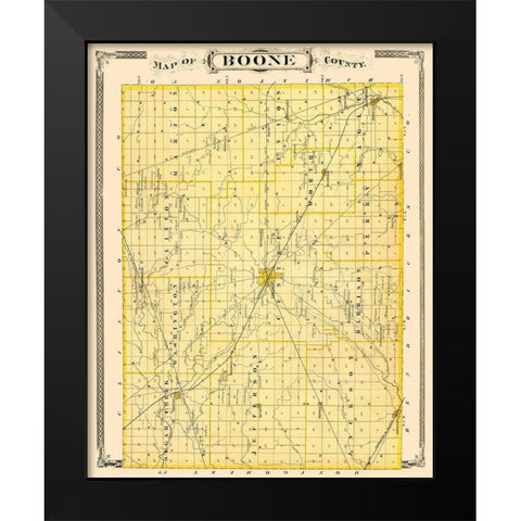 Boone Indiana - Andreas 1876 Black Modern Wood Framed Art Print by Andreas