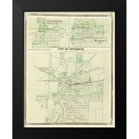 Centreville, Dublin, Richmond Indiana - Baskin Black Modern Wood Framed Art Print by Baskin