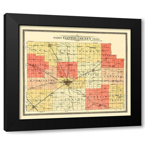 Clinton Indiana -Andreas 1903 Black Modern Wood Framed Art Print by Andreas