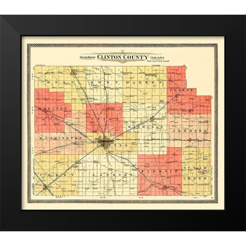 Clinton Indiana -Andreas 1903 Black Modern Wood Framed Art Print by Andreas