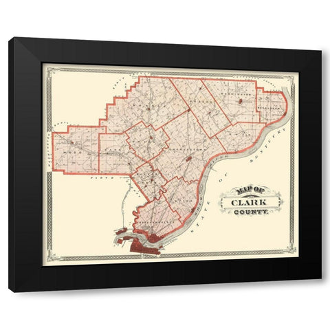 Clark Indiana - Baskin 1876 Black Modern Wood Framed Art Print by Baskin