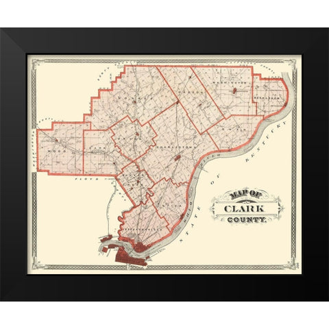 Clark Indiana - Baskin 1876 Black Modern Wood Framed Art Print by Baskin