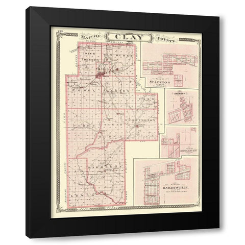 Clay Indiana - Baskin 1876 Black Modern Wood Framed Art Print by Baskin