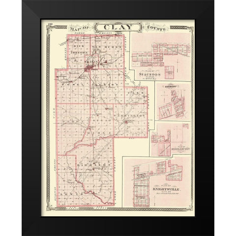 Clay Indiana - Baskin 1876 Black Modern Wood Framed Art Print by Baskin
