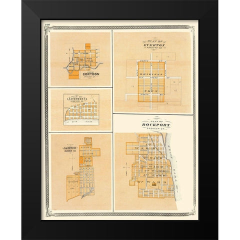 Corydon, Everton, Leavenworth, Jasper Indiana Black Modern Wood Framed Art Print by Baskin