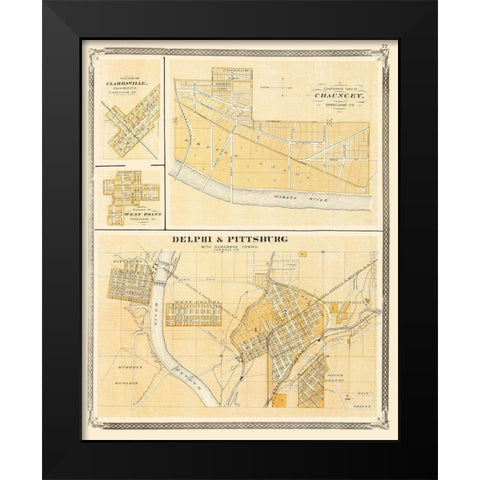 Delphi Indiana - Baskin 1876 Black Modern Wood Framed Art Print by Baskin