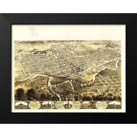 Fort Wayne Indiana - Ruger 1868 Black Modern Wood Framed Art Print by Ruger