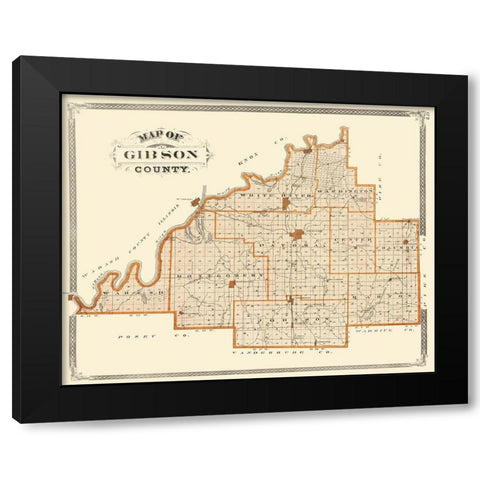 Gibson Indiana - Baskin 1876 Black Modern Wood Framed Art Print with Double Matting by Baskin