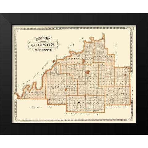 Gibson Indiana - Baskin 1876 Black Modern Wood Framed Art Print by Baskin