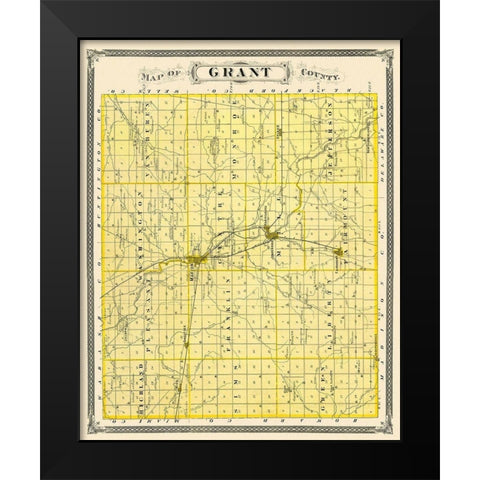 Grant Indiana Landowner - Andreas 1876 Black Modern Wood Framed Art Print by Andreas