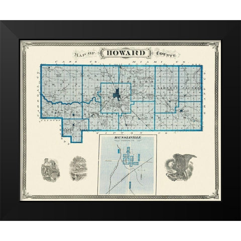 Howard Indiana Landowner - Andreas 1876 Black Modern Wood Framed Art Print by Andreas