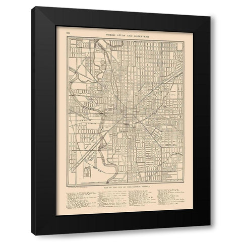 Indianapolis  Indiana - Reynold 1921 Black Modern Wood Framed Art Print with Double Matting by Reynold