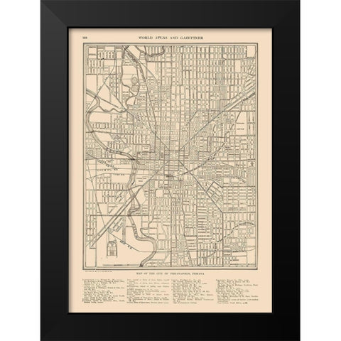 Indianapolis  Indiana - Reynold 1921 Black Modern Wood Framed Art Print by Reynold