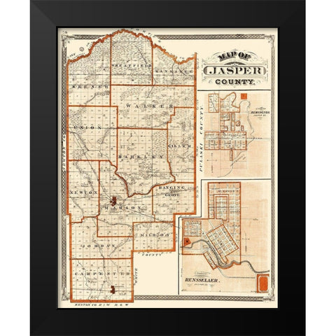 Jasper Indiana - Baskin 1876 Black Modern Wood Framed Art Print by Baskin