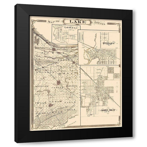 Lake Indiana - Andreas 1876 Black Modern Wood Framed Art Print by Andreas