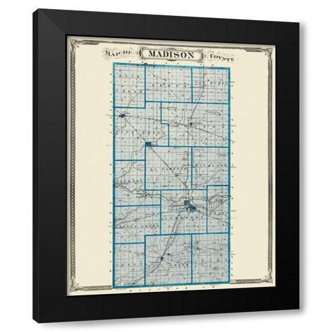 Madison Indiana Landowner - Andreas 1876 Black Modern Wood Framed Art Print by Andreas