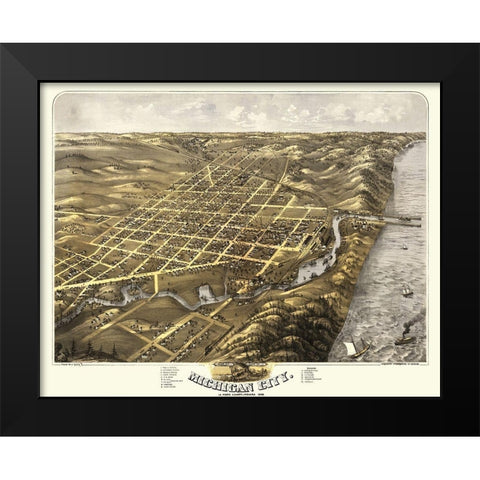Michigan City Indiana - Ruger 1869 Black Modern Wood Framed Art Print by Ruger