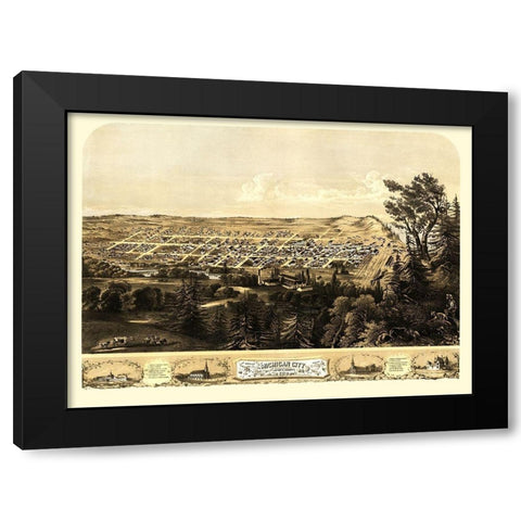 Michigan City Indiana - Ruger 1869 Black Modern Wood Framed Art Print by Ruger