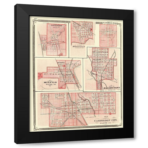 Newport, Ridgeville, Farmland, Milton Indiana Black Modern Wood Framed Art Print with Double Matting by Baskin