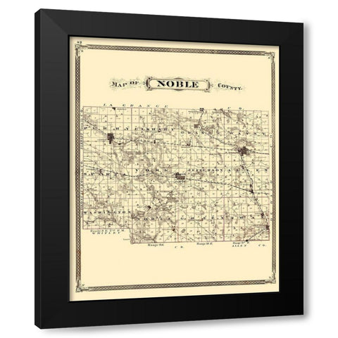 Noble Indiana Landowner - Baskin 1876 Black Modern Wood Framed Art Print by Baskin