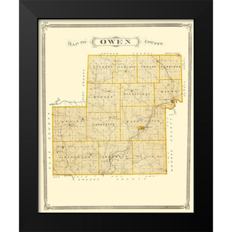 Owen Indiana - Baskin 1876 Black Modern Wood Framed Art Print by Baskin