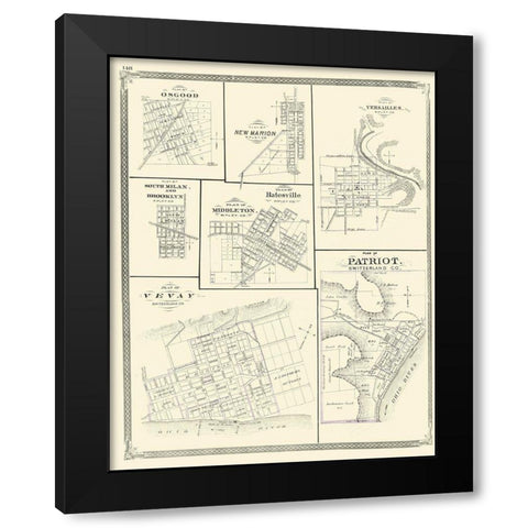 Patriot, Osgood, New Marion, Versailles Indiana Black Modern Wood Framed Art Print with Double Matting by Baskin