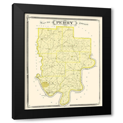 Perry Indiana - Baskin 1876 Black Modern Wood Framed Art Print by Baskin