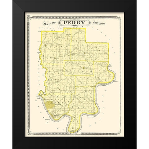 Perry Indiana - Baskin 1876 Black Modern Wood Framed Art Print by Baskin