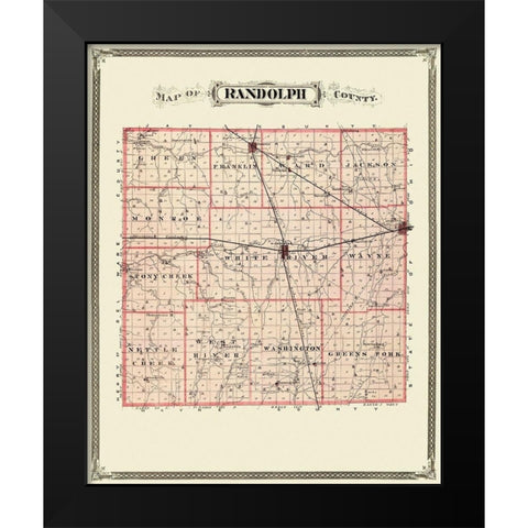Randolph Indiana Landowner - Andreas 1876 Black Modern Wood Framed Art Print by Andreas