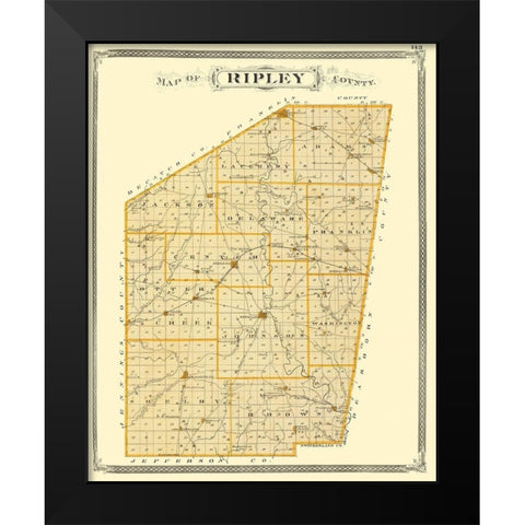 Ripley Indiana - Baskin 1876 Black Modern Wood Framed Art Print by Baskin