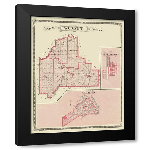 Scott Indiana - Baskin 1876 Black Modern Wood Framed Art Print by Baskin