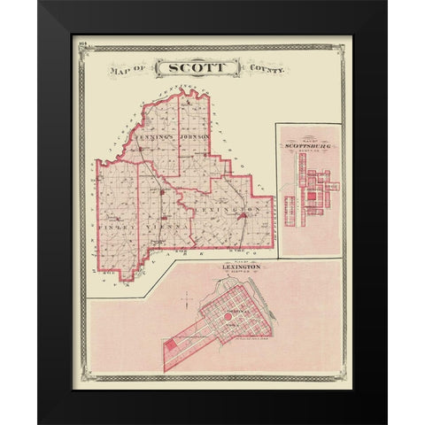 Scott Indiana - Baskin 1876 Black Modern Wood Framed Art Print by Baskin