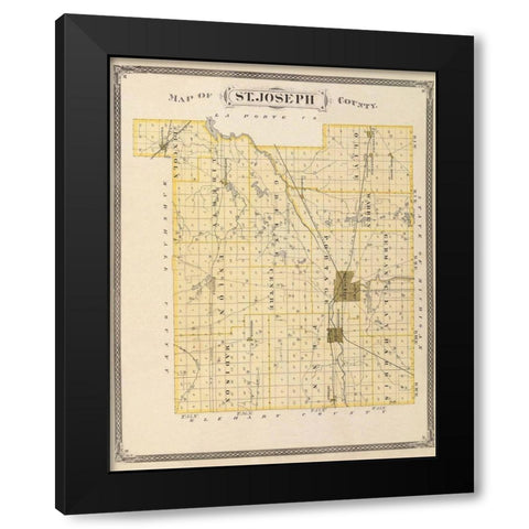 St Joseph Indiana - Andreas 1876 Black Modern Wood Framed Art Print with Double Matting by Andreas