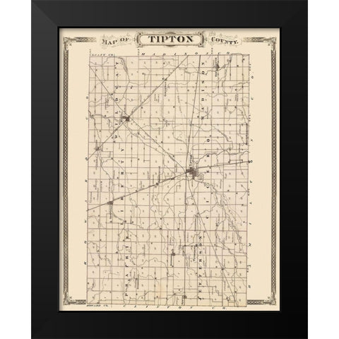 Tipton Indiana Landowner - Andreas 1876 Black Modern Wood Framed Art Print by Andreas