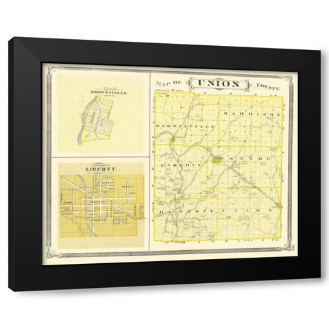 Union Indiana - Baskin 1876 Black Modern Wood Framed Art Print by Baskin