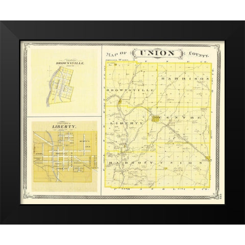 Union Indiana - Baskin 1876 Black Modern Wood Framed Art Print by Baskin